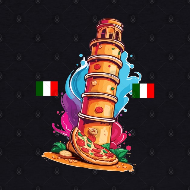 Leaning tower of pizza fun by BishBashBosh